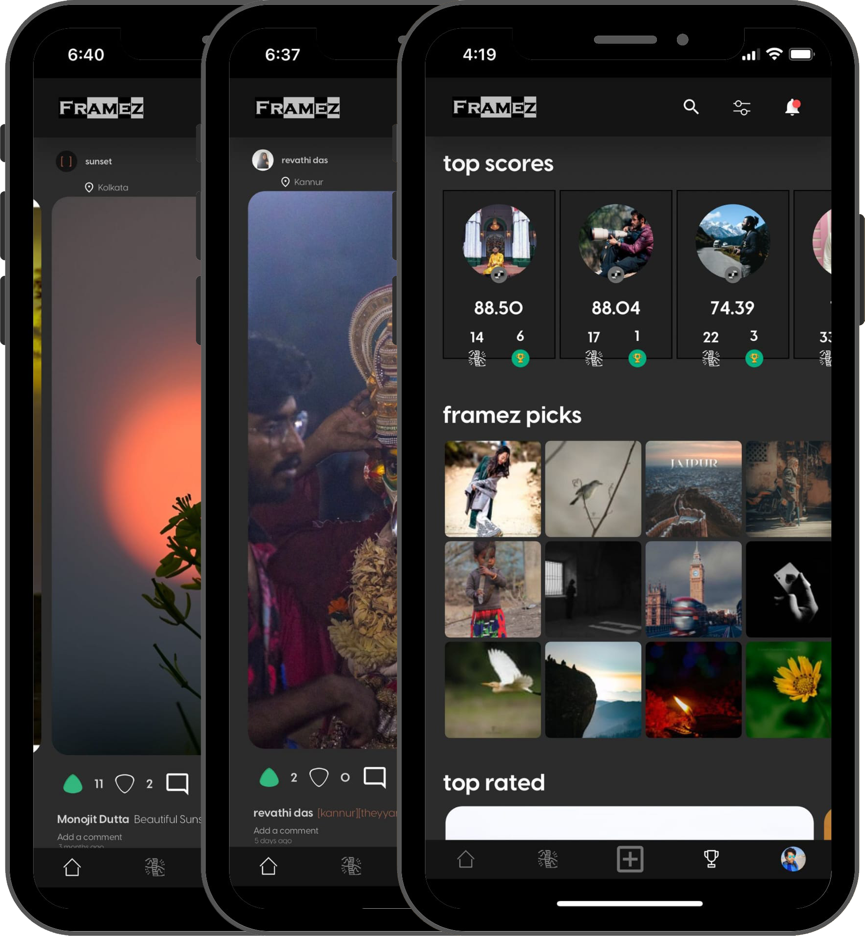 Framez App Interface